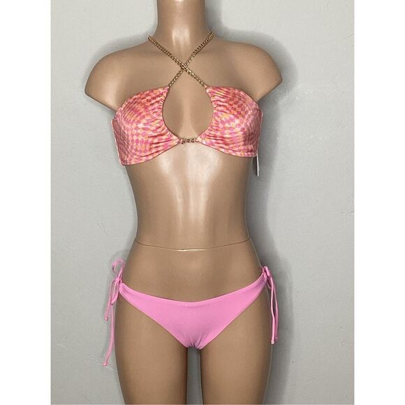 New. L*SPACE and PQ pink bikini. L-top/M-bottom. Retails $182 - Picture 1 of 9